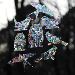 Bird prismatic window decals.