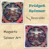 Bike Fridget Spinner - like a fidget spinner for your fridge. REversible, magnetic spinner art for your fridge, desk or wall.